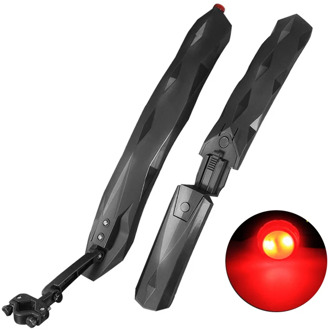 Bike Fender Bicycle Fenders With LED Rear Light Bike Wings Mudguard Cycling Mountain Bicycle Durable Fender 4 Color Accessories