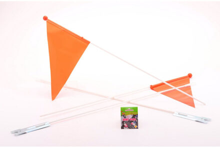 Bike Fun fietsvlag oranje - 150 cm - fietsvlaggetjes - kinderfiets - opvallend in het verkeer