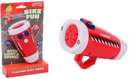 Bike fun led lamp brandweer met sirene Rood