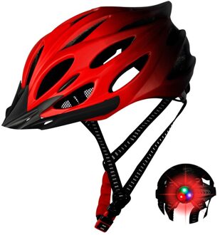 Bike Helm Met Licht Beschermd Cyclus Helm Verstelbare Voor Mannen Vrouwen Adult DO2 Rood