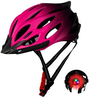 Bike Helm Met Licht Beschermd Cyclus Helm Verstelbare Voor Mannen Vrouwen Adult DO2 Roze