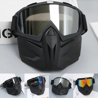 Bike Motorcycle Goggles Glasses Eye Protector Removable Face Mask Adjustable