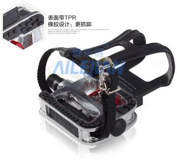 Bike pedalen, pedaal set met teen kooien en bandjes, 9/16 ", Spinning fiets pedalen, pedalen