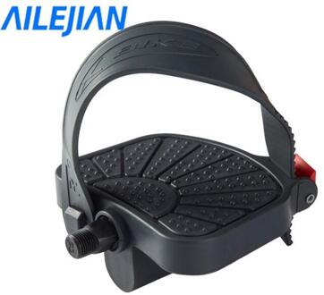 Bike Pedalen, Zwart set met bandjes "Deluxe" 9/16 "Body building pedaal Reparatie onderdelen Vervangende onderdelen voor fitness