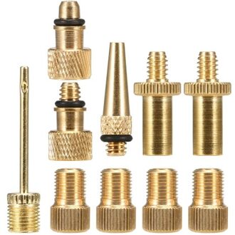 Bike Valve Adapter Set Bike Tire Valve Converter Kit Presta to Dunlop Schrader to Presta Valve Adapter Nozzle Needle Kit