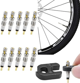 Bike Valve Core Universal French Presta Bicycle Tyre Bike Replacement Tubeless Core with Valve Core Remover
