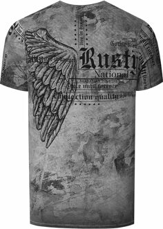 Biker T-shirt met all-over print Donkergrijs - XL