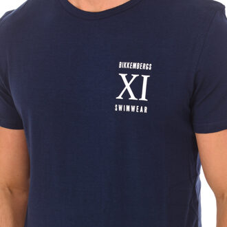 Bikkembergs Heren T-shirt met korte mouwen en ronde hals BKK1MTS05 Blauw - S