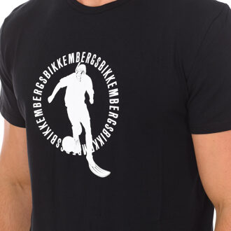 Bikkembergs PUPINO Herren-Kurzarm-Rundhals-T-Shirt BKK1MTS02 - maat L Zwart