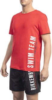 Bikkembergs Rode Katoenen T-Shirt Rood - M