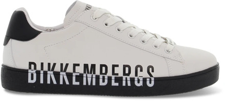 Bikkembergs Witte en Zwarte Sneakers van Microvezel Bikkembergs , White , Heren - 40 Eu,45 Eu,42 Eu,43 Eu,44 EU