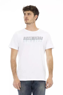 Bikkembergs Witte katoenen T-shirt met voorkant print Bikkembergs , White , Heren - Xl,L,M,S