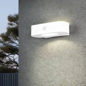 Bilbao wandlamp op zonne-energie, wit, hoogte 6 cm, sensor, up/down