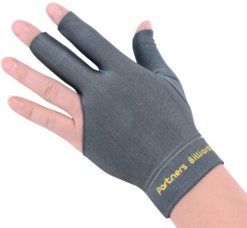 Biljart Drie Vingers Handschoen Snooker Handschoen Speciale Hoogwaardige Biljart Handschoenen 62KF grijs