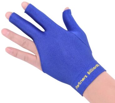 Biljart Drie Vingers Handschoen Snooker Handschoen Speciale Hoogwaardige Biljart Handschoenen D0LB Blauw
