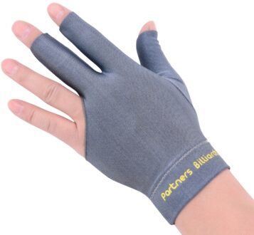 Biljart Drie Vingers Handschoen Snooker Handschoen Speciale Hoogwaardige Biljart Handschoenen D0LB licht grijs