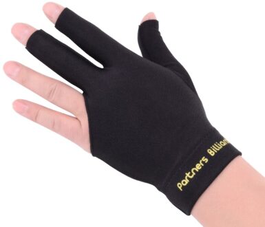 Biljart Drie Vingers Handschoen Snooker Handschoen Speciale Hoogwaardige Biljart Handschoenen D0LB zwart