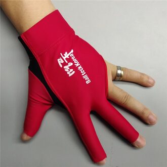 Biljart Handschoen Linkerhand Medium Ballteck Korea Carambole Handschoen 3 Vingers Professionele Zwembad Handschoen Biljart Accessoires links hand- (rood)
