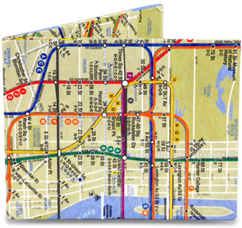 Billfold Portemonnee NYC Subway Map