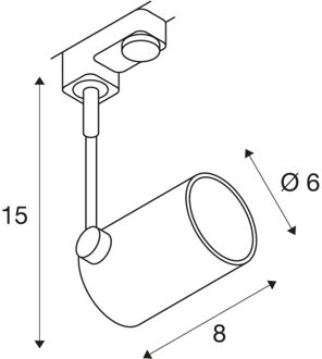 BIMA I lampekop Railverlichting 1x50W Zwart 152240