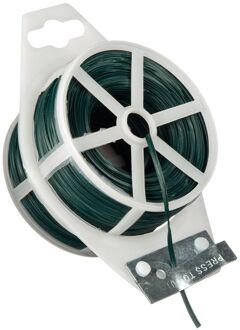 Bindband groen met metalen kern geplastificeerd 100m