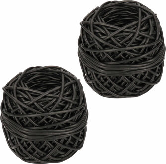 Bindbuis - 2x - 50 meter - zwart - nylon - 3 mm - binddraad planten - bindbuizen / binddraad
