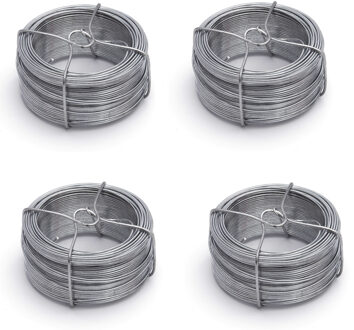 Binddraad - 4x - staal verzinkt - 1.5 mm x 50 m - ijzerdraad - hobbydraad