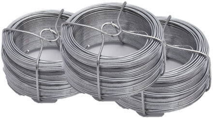 Binddraad - 6x - zilver - verzinkt staal - 50 meter - hobbydraad - 0,7 mm