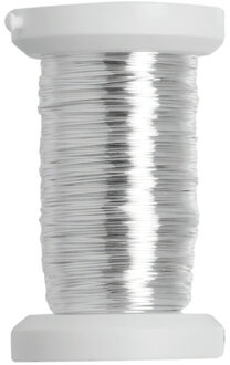 Binddraad - metallic zilver - 40 meter - dikte 0,4 mm - draad/koord