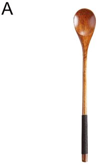 Binding Handvat Koffie Houten Lange Soep Kruiderij Menglepel Theelepel Gebruiksvoorwerp A zwart