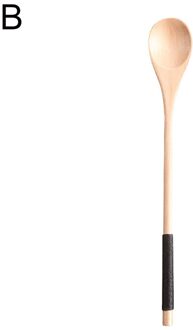 Binding Handvat Koffie Houten Lange Soep Kruiderij Menglepel Theelepel Gebruiksvoorwerp B zwart