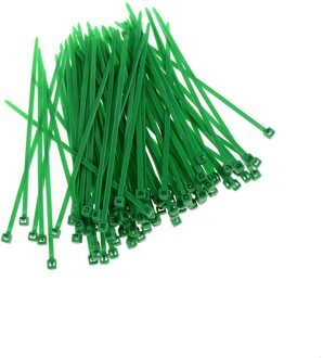 Binding Wrap Bandjes Ul Gecertificeerd 100 Stks/pak 3*100Mm Breedte 2.5Mmself-Locking Nylon Kabelbinders Plastic zip Tie 18 Lbs Zwarte Draad groen