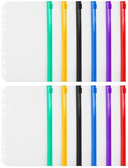 Bindmiddel Bestand Houder Opslag Rits Mappen A6 12Pcs Transparante Losse Blad Pouch Document Indienen Zakken Kantoor Student Leveringen MULTI