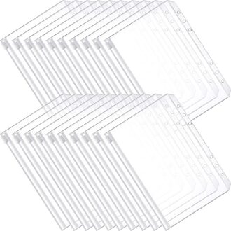 Bindmiddel Pocket 6 Gaten Losse Blad Zakken A6 Bindmiddel Rits Mappen Plastic Document Zakken Voor Kantoor Schoolbenodigdheden 20stk