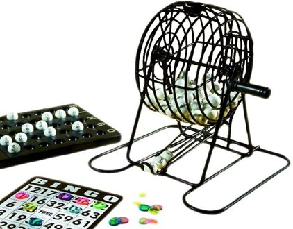 Bingo spel set zwart nummers 1-75 met molen - Kansspelen