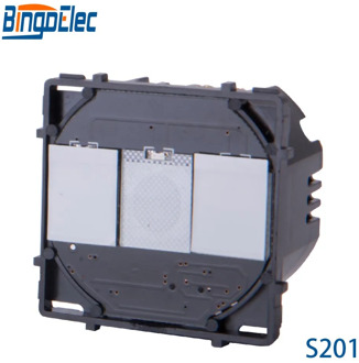 Bingoelec EU/UK Standard DIY 2 Gang 1 Way Touch Electeic Switch Function Part, No Glass Panel, S201 110V-240V