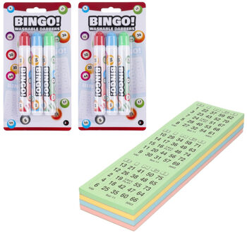 Bingokaarten nummers 1-75 - 100x vellen - inclusief 6x bingostiften