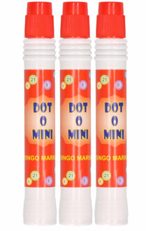 Bingostift - 3x - dikke punt - kleur rood - Marker dikke stippen