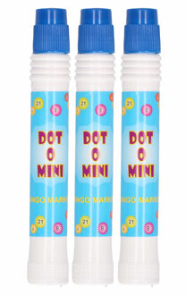 Bingostift met dikke punt - 3x - kleur blauw - Marker om nummers aan te stippen - Spel
