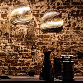 Binky 290 hanglamp, kartonnen kap bruin