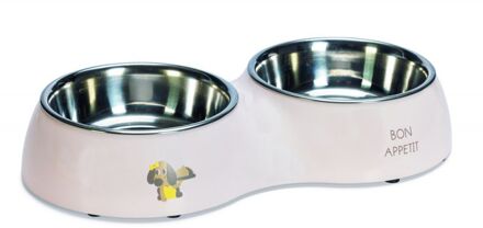 Binky Dinerset - Puppy Voer & Drinkbak - 34x17,5x6 cm - Licht Roze