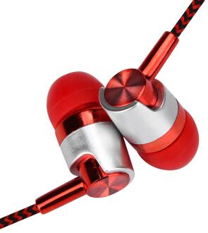 Binmer Universele 3.5Mm In-Ear Stereo Oordopjes Oortelefoon Met Microfoon Voor Mobiele Telefoon 18Jan23 Rood