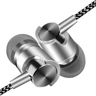 Binmer Universele 3.5Mm In-Ear Stereo Oordopjes Oortelefoon Met Microfoon Voor Mobiele Telefoon 18Jan23 Zilver