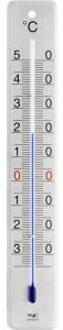 Binnen/buiten thermometer RVS 4,5 x 28 cm - Buitenthemometers - Temperatuurmeters Wit