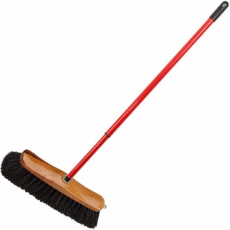 binnenbezem - B29 cm - incl metalen telescoopsteel - rood - 80-130 cm - Zachte kamerbezem