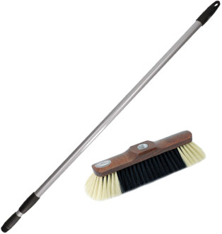 Binnenbezem - telescoopsteel tot 130 cm - zachte bezem - gemixt paardenhaar