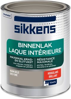 Binnenlak -  Hoogglans - Warm Grijs - 750 ml