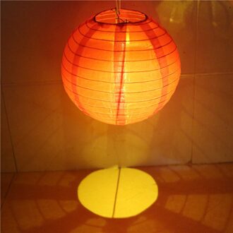 Binnenplaats Rode Lantaarn Outdoor Waterdichte Licht Mode Veiligheid Chinese Traditionele Ronde Papier Metalen Frame Lantaarn Voor Jaar 20cm