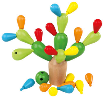 Bino Kleurrijk houten evenwichtsspel, cactus