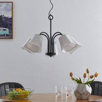 Binta hanglamp, 5-lamps, zilvergrijs zilvergrijs, zwart